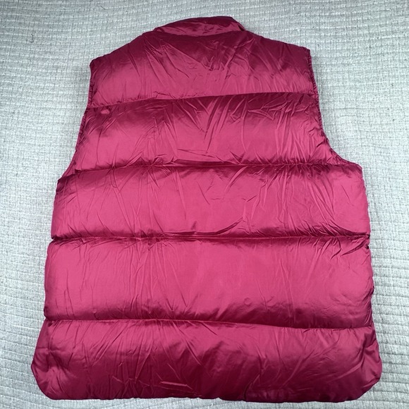 Vintage LL Bean Goose Down Puffer Vest Women M Red Button Insulated - Picture 4 of 8